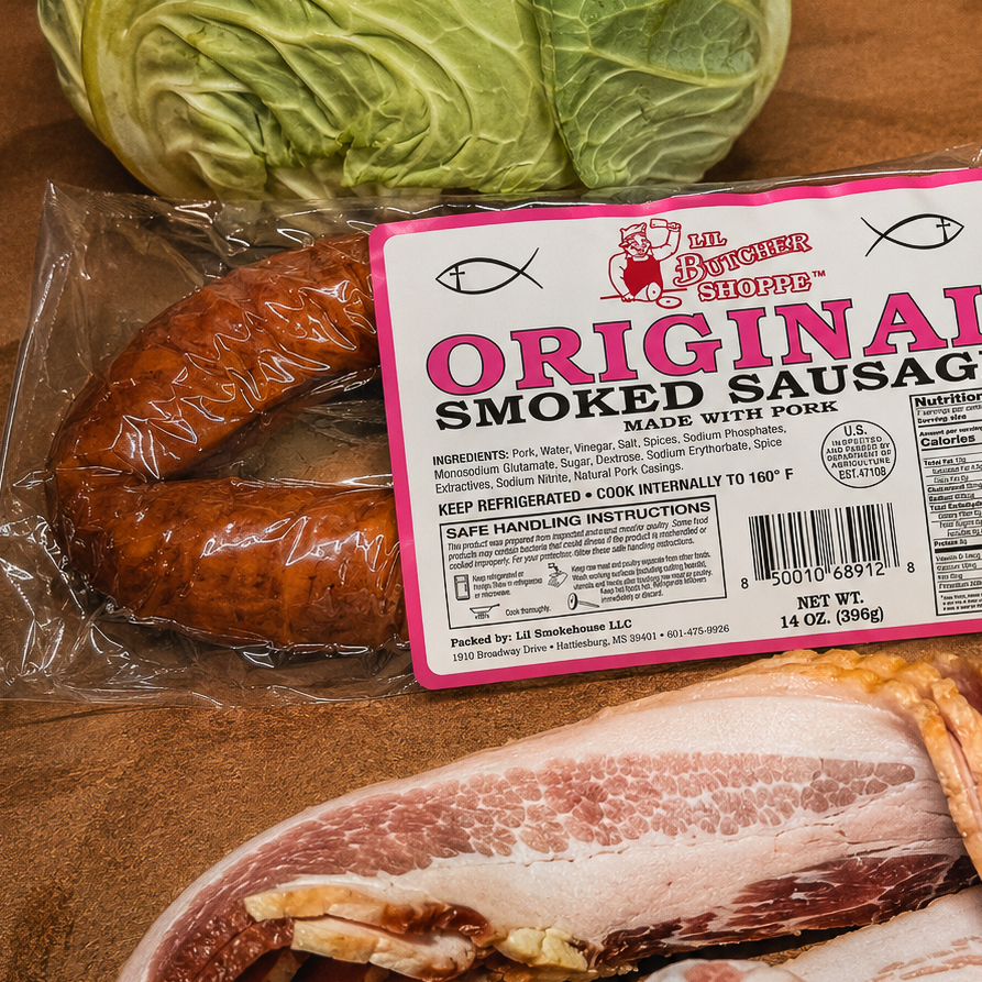 Original Smoked Sausage, Cabbage, and Bacon